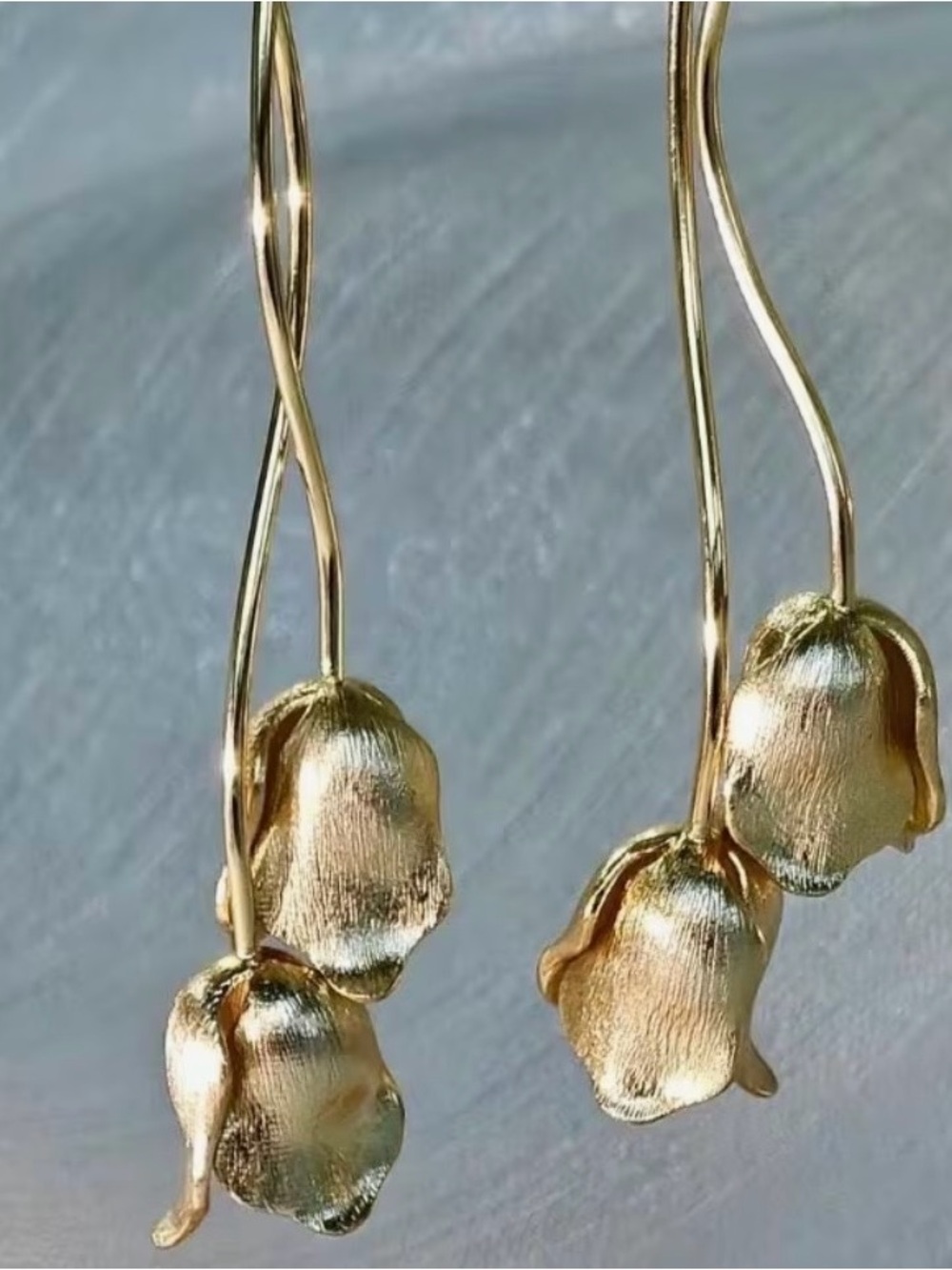 Elegant Gold Floral Drop Earrings - Women's Jewelry